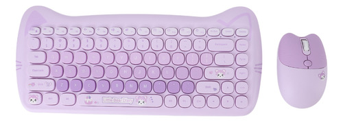 Conjunto De Teclado E Mouse 2.4g Sem Fio De 84 Teclas E 4 Te