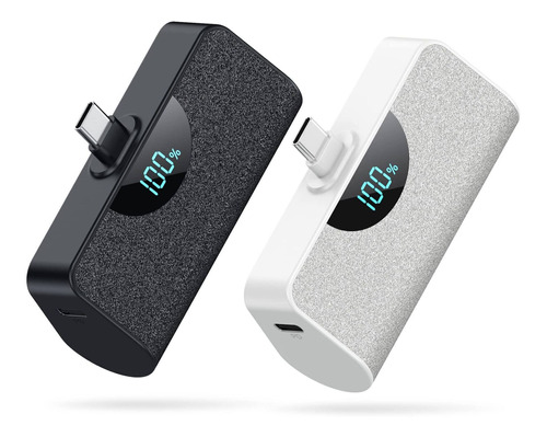 2 Mini Cargador Portatil Usb-c Power Bank 5200 Mah Pantalla