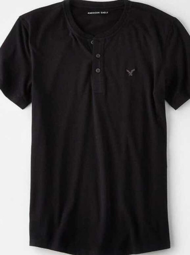 Remera Chomba Henley American EagleNegra Talle L