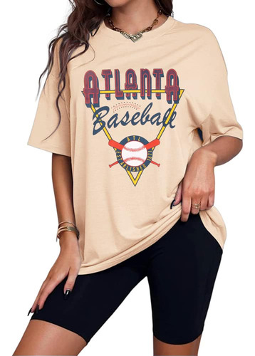 Camiseta Vintage Para Mujer, Diseno De Letras De Beisbol De 