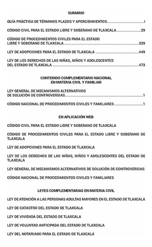 Legislación Esencial Civil Y Familiar De Tlaxcala 2025. Códigos Civil, De Procedimientos Civiles, Nacional De Procedimientos Civiles Y Familiares. Leyes. Guía Práctica De Plazos, Términos, Webapp