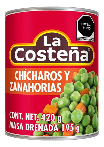 9 Pza Chícharos Y Zanahorias La Costeña 420 G