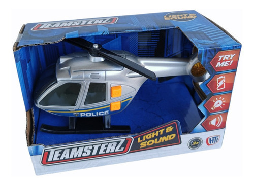 Helicoptero Teamsterz Con Luz Y Sonido Art 14081 Color Gris