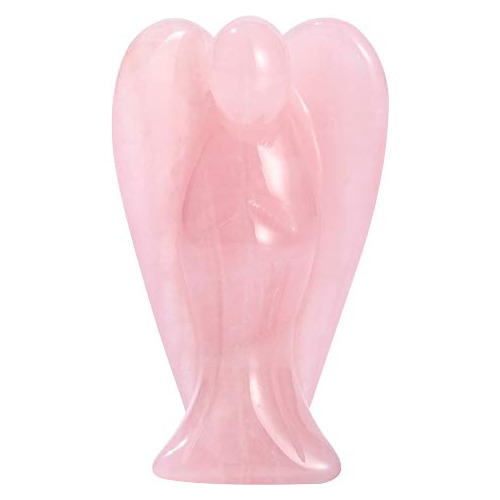 Nobranded Figura De Ngel De Cristal De Cuarzo Rosa, Estatua