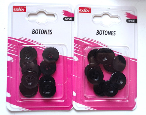 Set 24 Botones Negros