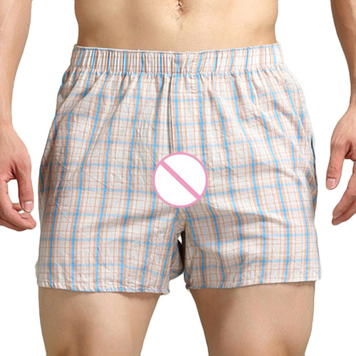 . S Underwear Para Hombre, Pantalones Cortos A Cuadros De