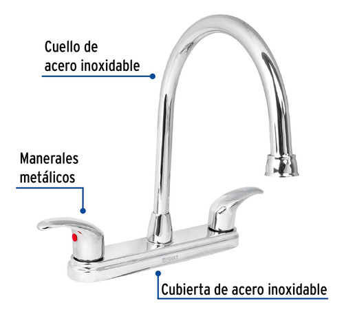 Mezcladora Para Fregadero 8 Pulgadas Manerales De Palanca