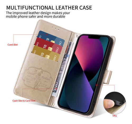 Funda De Piel Tipo Cartera Para Honor X7 X7a X7b X7c