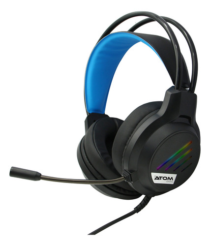 Audifonos Diadema Gamer Alámbricos Atom Games Azul Azul