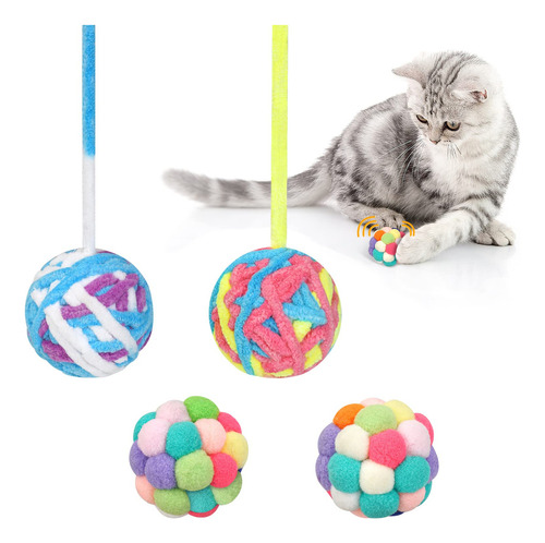 Wonowpa Pelotas De Juguete Para Gatos Con Campana, Bolas Su. Color Verde Oscuro