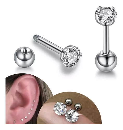 Piercing Orelha/Cartilagem Tragus Ponto de Luz Aço Cirúrgico