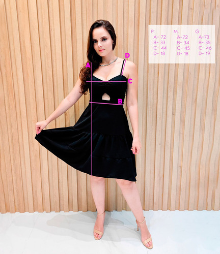 Vestido Curto Feminino Vazado Viscose Aberto Costas Nuas