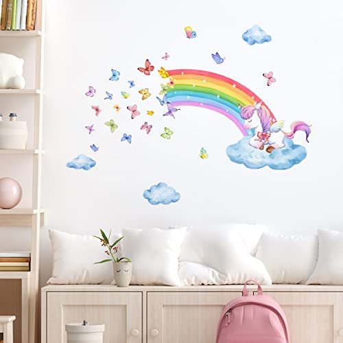 Fanquare Calcomanías De Pared De Arco Iris Unicornio Arco Ir