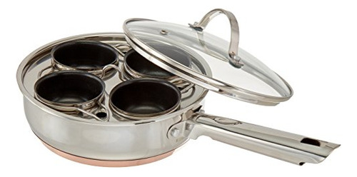 Egg Poacher De Cobre 4 Tazas Con Recubrimiento