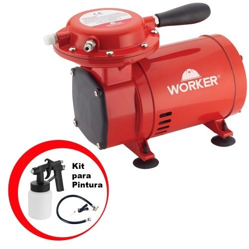 Compressor Ar Direto Com Kit Pintura Bivolt C/ Nf - Worker