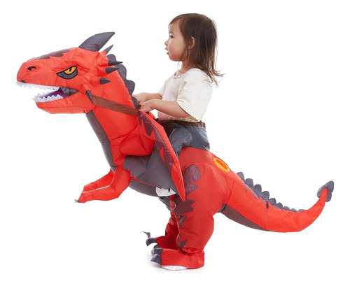 Disfraz De Dragon Inflable Para Sin Genero Talla 119 Cm-rojo