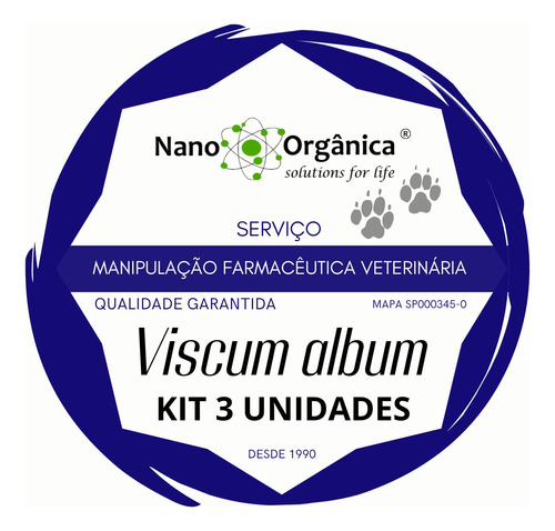 Kit 3 Un Viscum Album Câncer Cães E Gatos Líquido Dh8  50ml