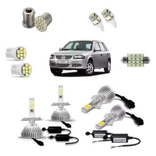 Kit Lampada Super Led Farol E Milha Gol G2 G3 G4 6000k