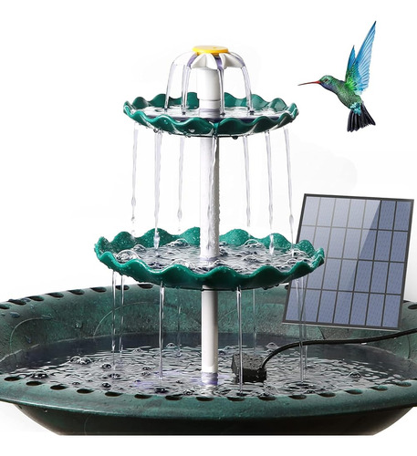 ~? Aisitin Bird Bath 3 Escalonado Con Bomba Solar De 3.5w, F