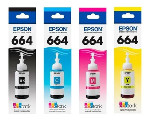 Tinta Original Epson Pack X4 L395 L375 L380 En Caja Cerrada