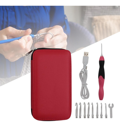 Juego Ganchos Ganchillo Con Luz Led 9 Uds.