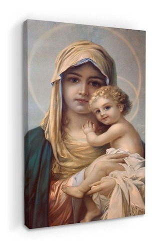 Cuadro Decorativo Canvas Moderno Virgen María Y Niño Jesús