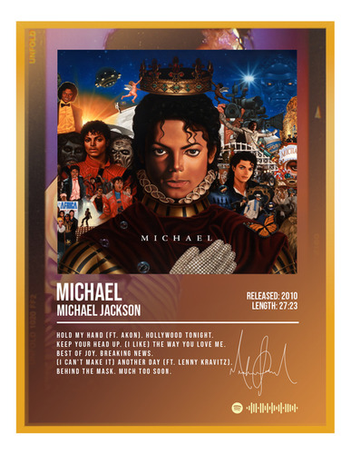 Poster Michael Jackson Album Michael Music Firma 80x40