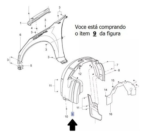 Imagen 5 de 10 de Pasarueda Guardaplast Del Derecho S/10 Chevrolet 100% 12/