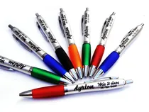 Comprar 100 Boligrafos Personalizados Con Nombre Logo Frase Grabados