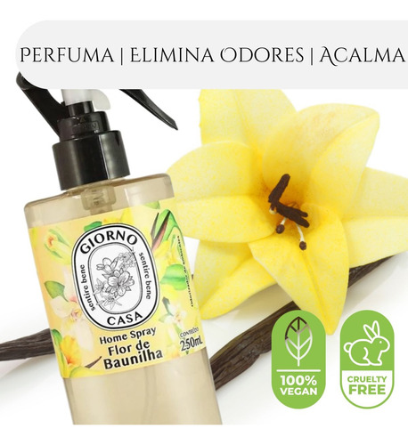 Home Spray Ambiente Cheirinho Flor De Baunilha 250ml Vanilla