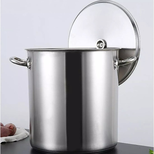 Fondo De Acero Inoxidable De 40 Litros Con Tapa 40cmx40cm