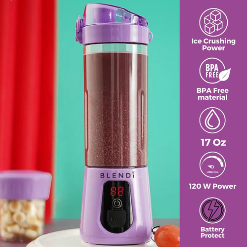 Liquidificador Portátil Blendi Pro+ 500ml Roxo Com Motor De