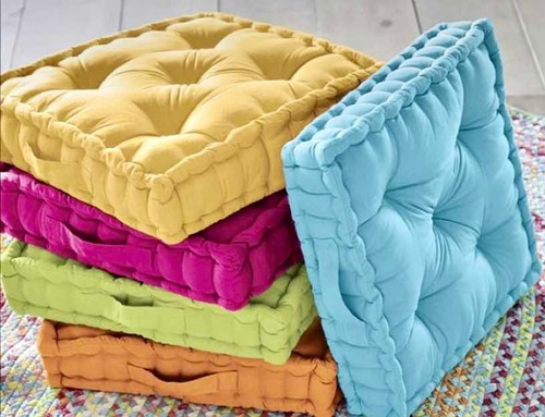 Imagen 1 de 8 de Almohadones Tatami 50 X 50 X 8 En Lona Dolher