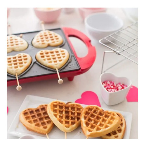 Wafflera Corazón Holstein Lila Antiadherente + Recetario