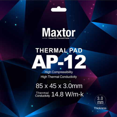 Pad Térmico Maxtor Ap-12 85x45x 3.0mm Conductividad 14.8w/mk Overclock Soft Pad GPU, PC, Notebook, Placa de Video