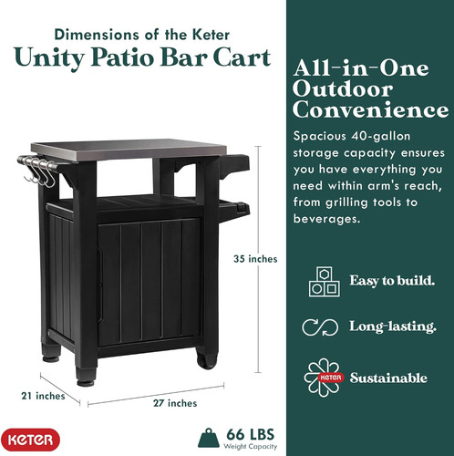 Mesa Portátil Exteriores Unity Gabinete De Almacenamie...