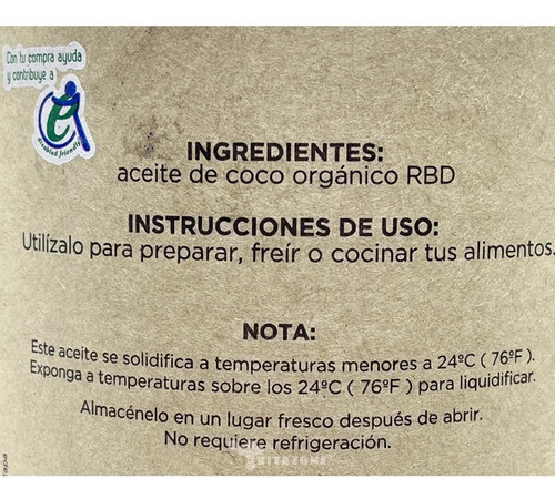 Imagen 2 de 7 de Aceite De Coco Virgen Orgánico 1 Lt E-nature