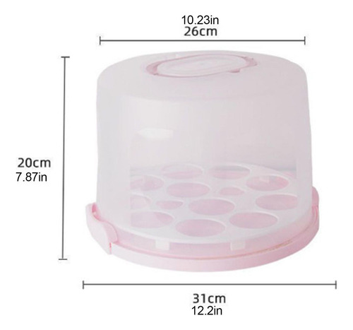 Portador De Pastel Redondo Cajas Para Cupcakes Reutilizables