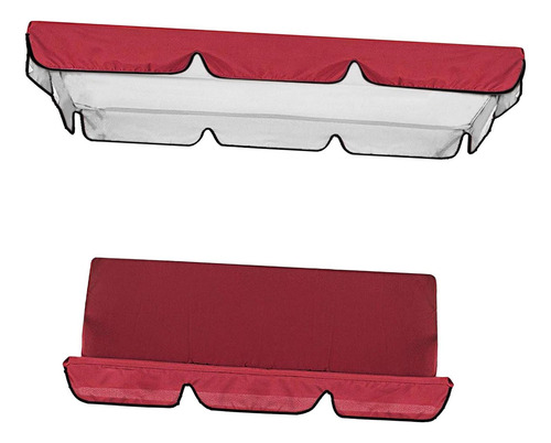 Juego De Cubierta De Dosel Para Columpio De Patio Funda Rojo