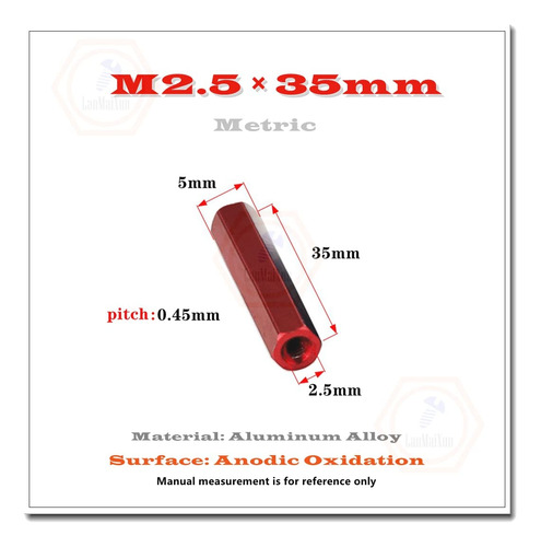 10pcs M2.5 × 1.378pulgadacolumna De Aislamiento Hexagonal De