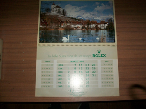 Calendario 1982 La Bella Suiza Rolex Ricciardi