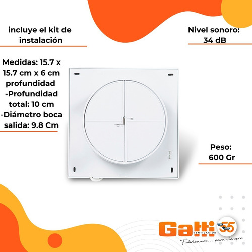 Extractor De Aire Baño 4 (10 Cm) C/ Pers. Motor Potenciado