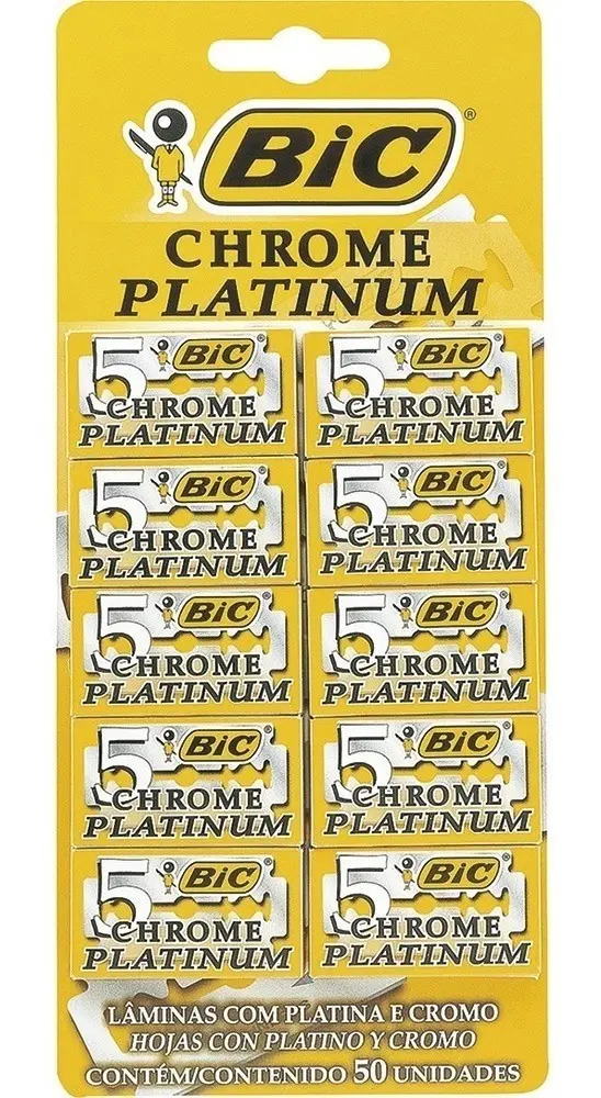 Lâminas De Barbear Bic 50un P/barbearias Barberos E Revendas