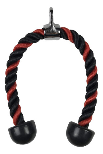 Puxador Cord Duas Cabeças P/ Academia 70cm Preto E Vermelho