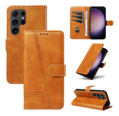 Para Funda De Piel Emboss Lines Cards Solt Tipo Libro Para