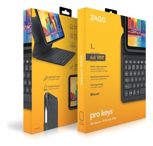 Teclado Retroiluminado Para iPad 10.9"" (4a y 5a Generación) y iPad Air 11 (M2) + Lápiz Pro Stylus 2 ZAGG