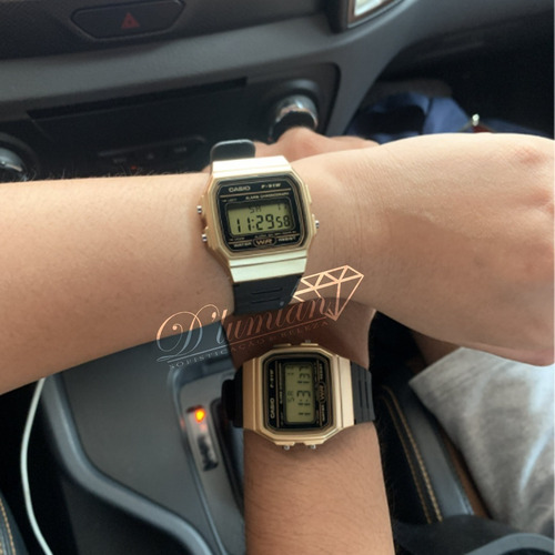 Imagem 3 de 8 de Relogio Casio Digital Preto E Dourado F-91wm-9adf
