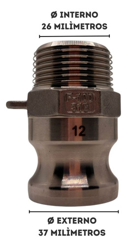 Acople Tipo F 1 25mm En Acero Inoxidable.