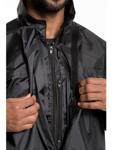 Imagem 3 de 9 de Capa De Chuva Motoqueiro Conjunto Nylon Luxo Com Gola Forro