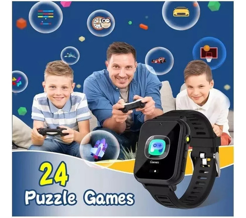 Reloj Inteligente Para Niños Con 24 Juegos De Rompecabezas,